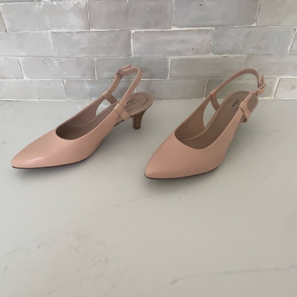 Clarks - Linvale Loop Slingback Heel - Blush Leather